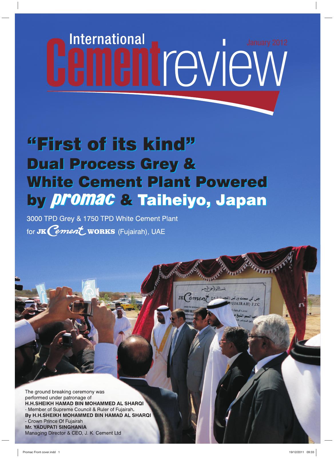 Cover of International Cement Review - January 2012
