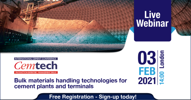  Cemtech Live webinar Bulk materials handling technologies for cement plants and terminals 