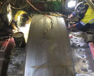 Welding repairs for kilns
