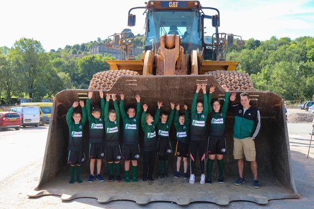 Waterhouses Junior Football Team enjoy the open day celebrations at Cauldon Cement